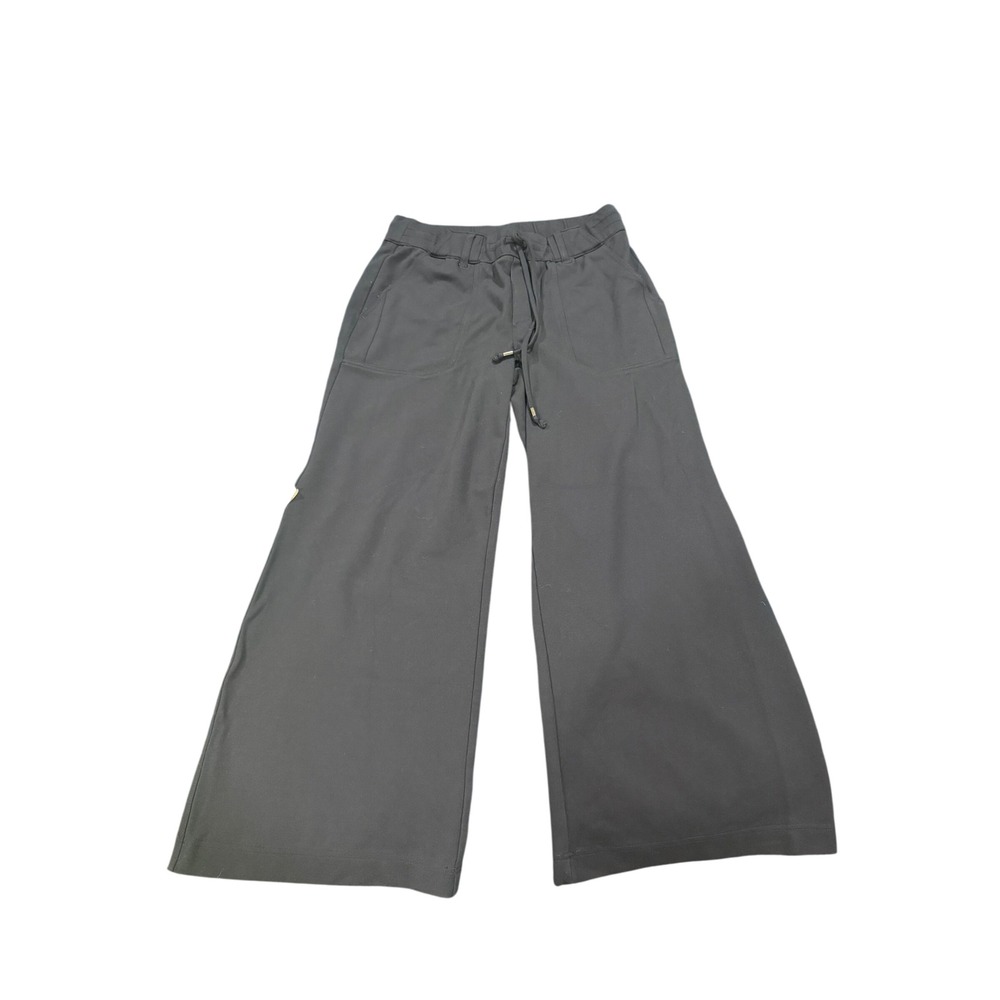 Democracy Ab Solution Wide Leg Pants Navy Blue Drawstring Petite Medium